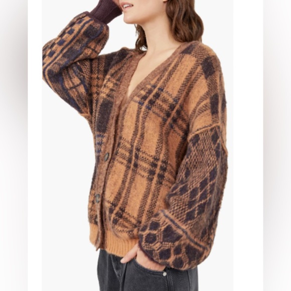 🔖 FREE PEOPLE NWT Birchwood Sepia Brown Cardigan - Picture 6 of 15